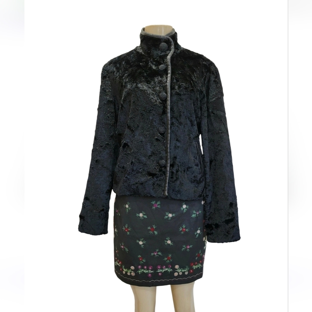 Ulla Johnson Black Faux Lamb Leather Trim Size M Women's Jacket Coat